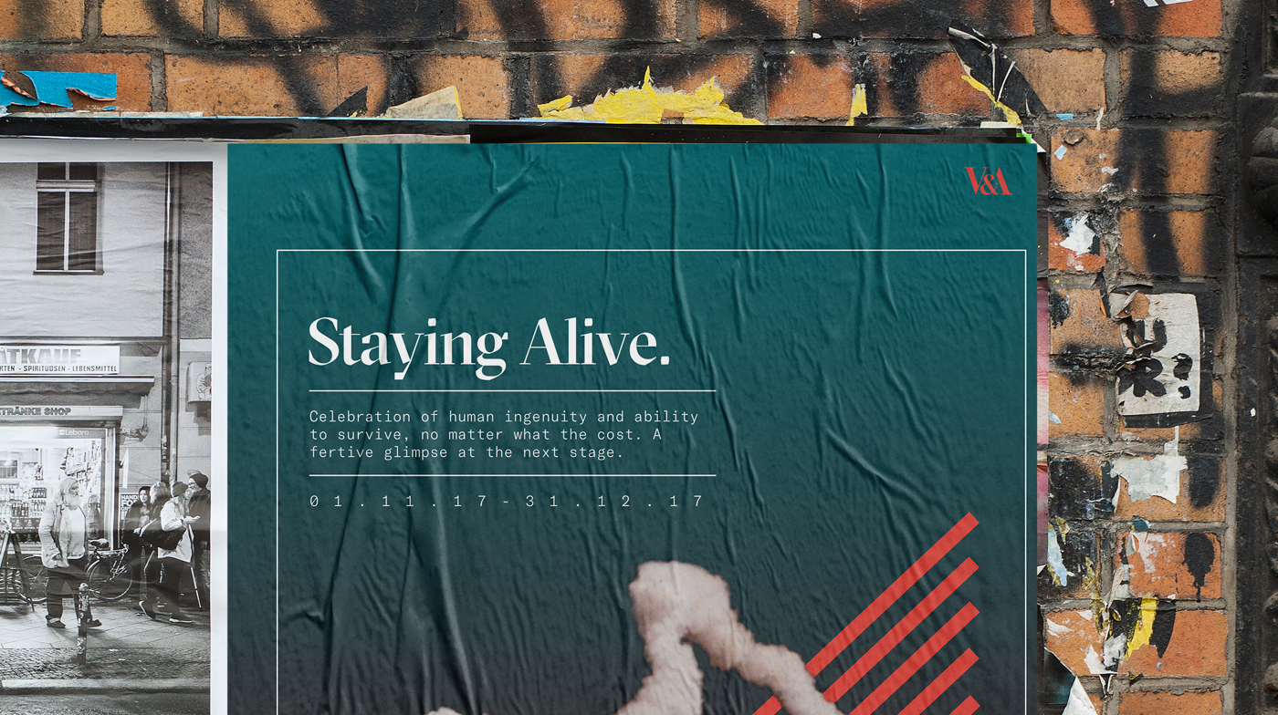 A poster in a crowded environment.